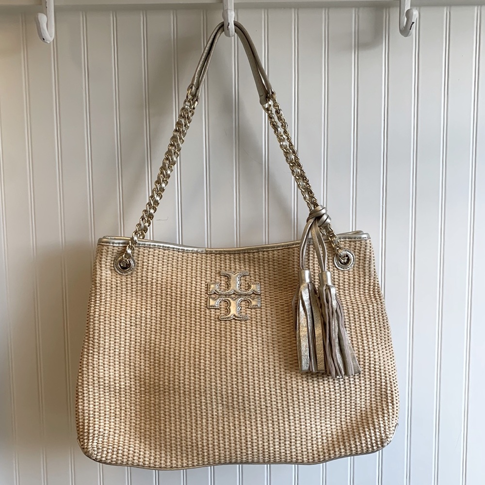 Tory Burch Straw Hobo Bag